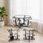Ensemble de 3 tables basses, surface en verre trempé avec structure en métal robuste - Ensembles de salon modernes (1 table basse + 2 tables de bout), résistants aux rayures et faciles à nettoyer pour les petits espaces, les appartements