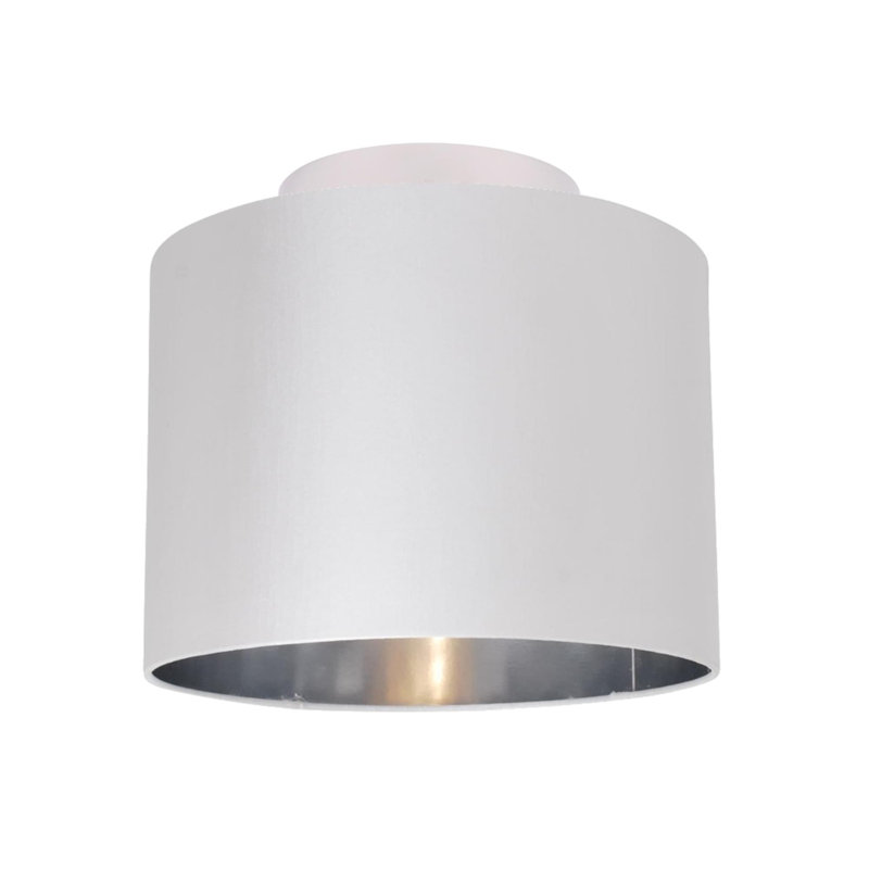 Fumiko Fabric Semi Flush Mount, White/Chrome