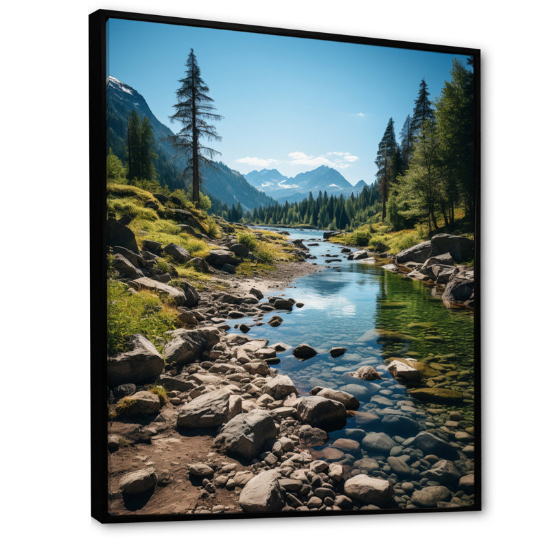 Behja Canada, paysage d'émeraude sauvage sur toile, H 32 po x l 24 po x P 1 po, Cadre flottant noir