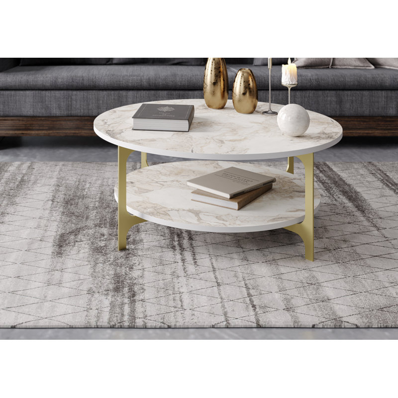 Versy Coffee Table with Storage, Gold, Ephesus