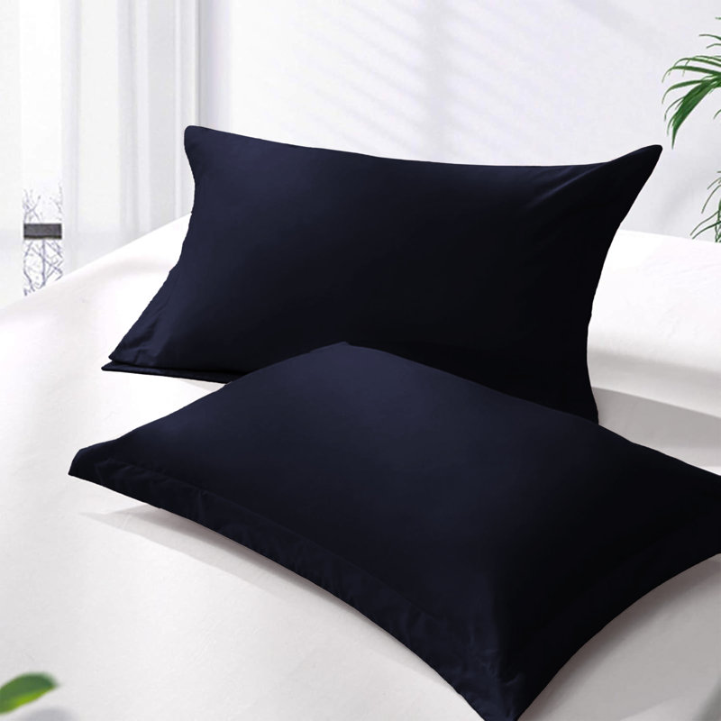4 Piece Complete Bedding Set Duvet Cover Set With Fitted Bed Sheet & Pillowcases, Navy
