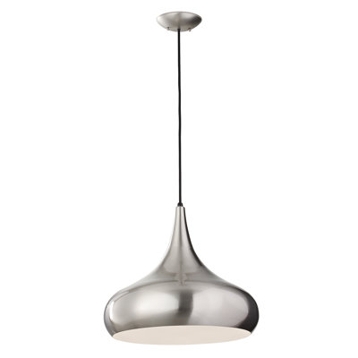 Kairi 1 - Light Brushed Steel Teardrop Pendant