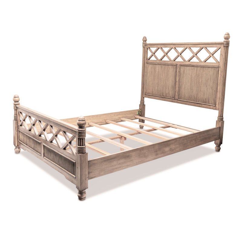 Lampeter Solid Wood Panel Bed Natural Tan Coastal Feel with Ribbed Detail - ON SALE!, Queen