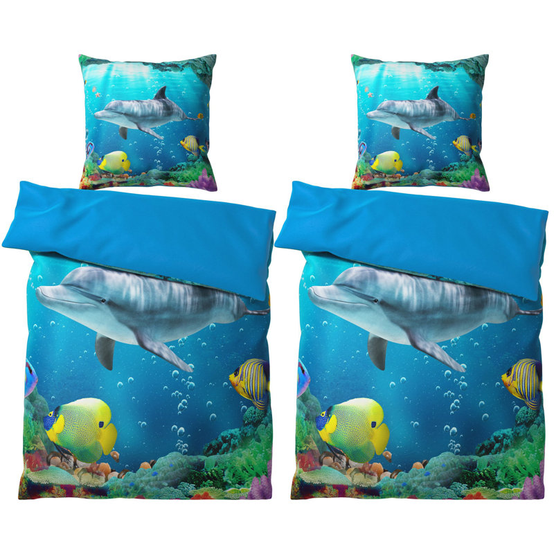 Cotton No Pattern Duvet Cover Set with Pillowcases Included