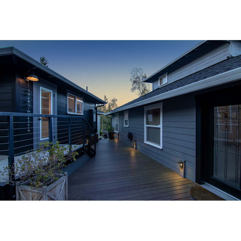 Black Powder Coated Aluminum Low Voltage LED Deck Light Set