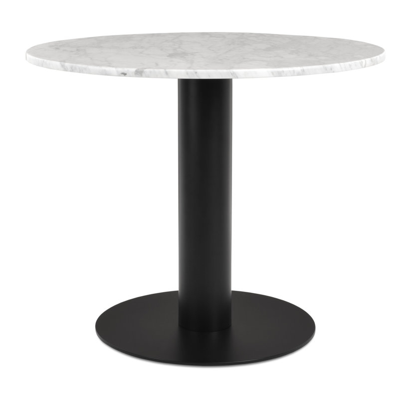Table ronde en marbre Tango, H 29,5 po x l 36 po x L 36 po, Blanc