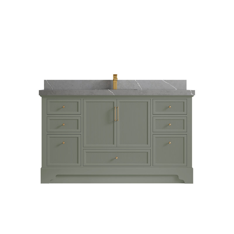 Alys 60'' Single Bathroom Vanity with Top, Piatra Gray