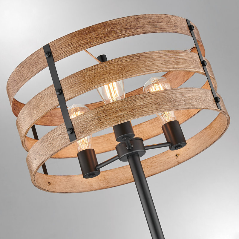 Belle 67'' Traditional Floor Lamp, Dark Brown, Brown