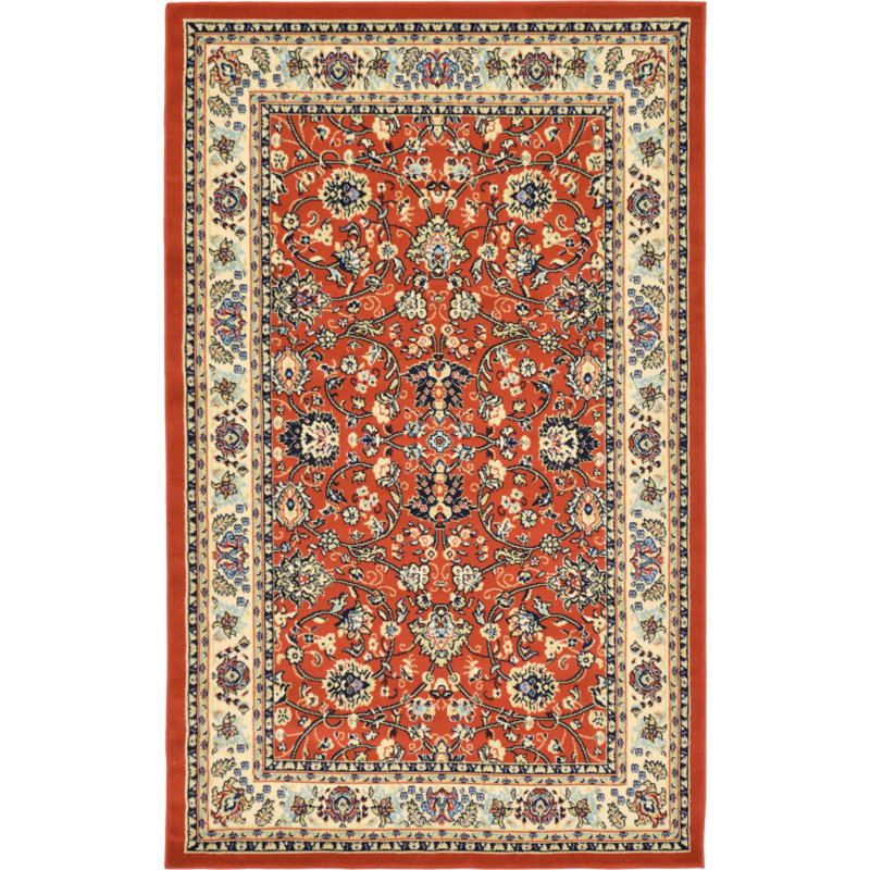 Burgin Floral Flatweave Area Rug, Rectangle 155 x 244cm