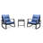 3 Pieces Patio Bistro Set Outdoor Rocking Chair W Cushion For Yard Garden Poolside