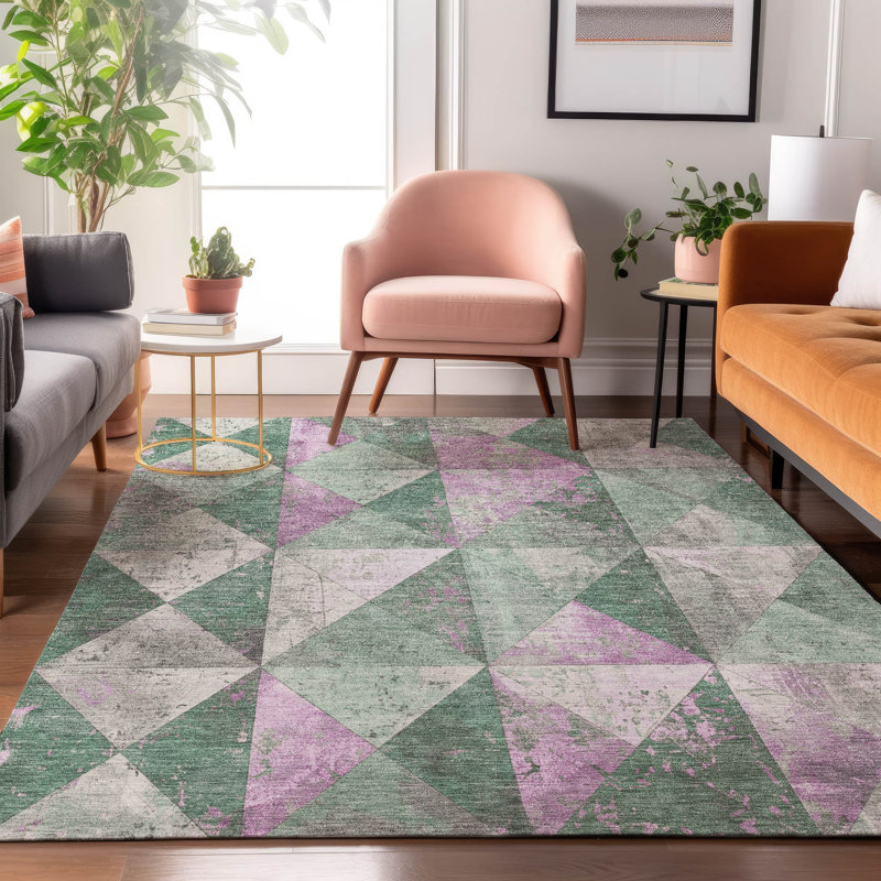 Premium Machine Washable Meidell AMF1721 Geometric Rug, Rectangle 8' x 10'