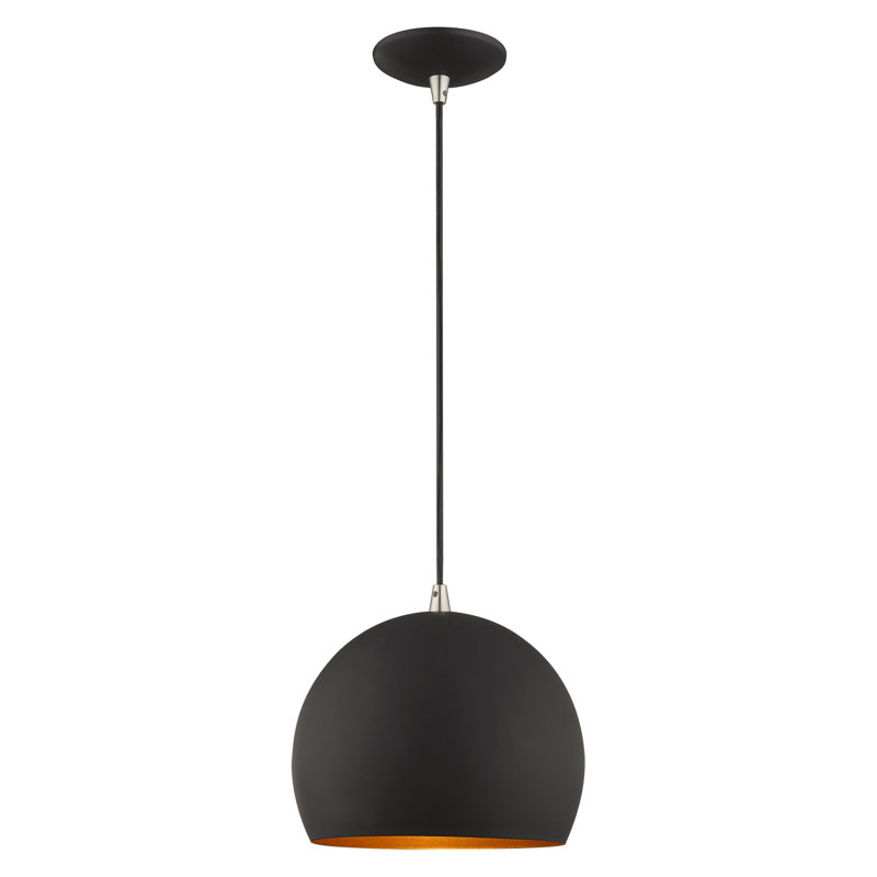 Schultz 1 - Light Single Dome Pendant, Black