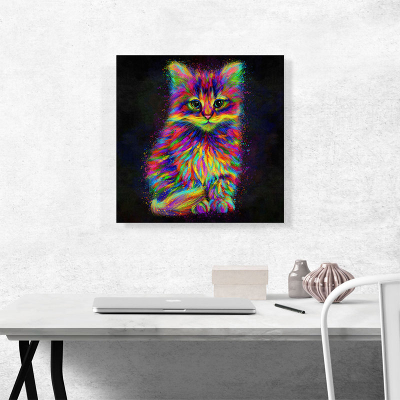 «Cute Kitten Cat», reproduction d'impression sur toile tendue, H 18 po x l 18 po x P 0,75 po