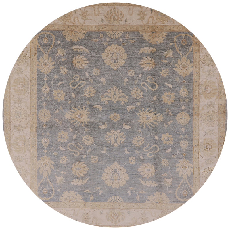 Tapis oriental bleu / brun Mads, Rond 6 pi