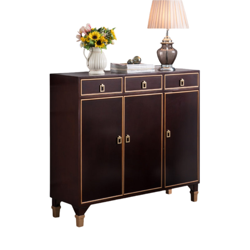 Buffet décoratif American Style Minimalist, Brun / or