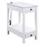 Table d'appoint blanche avec 2 tiroirs et espace de rangement