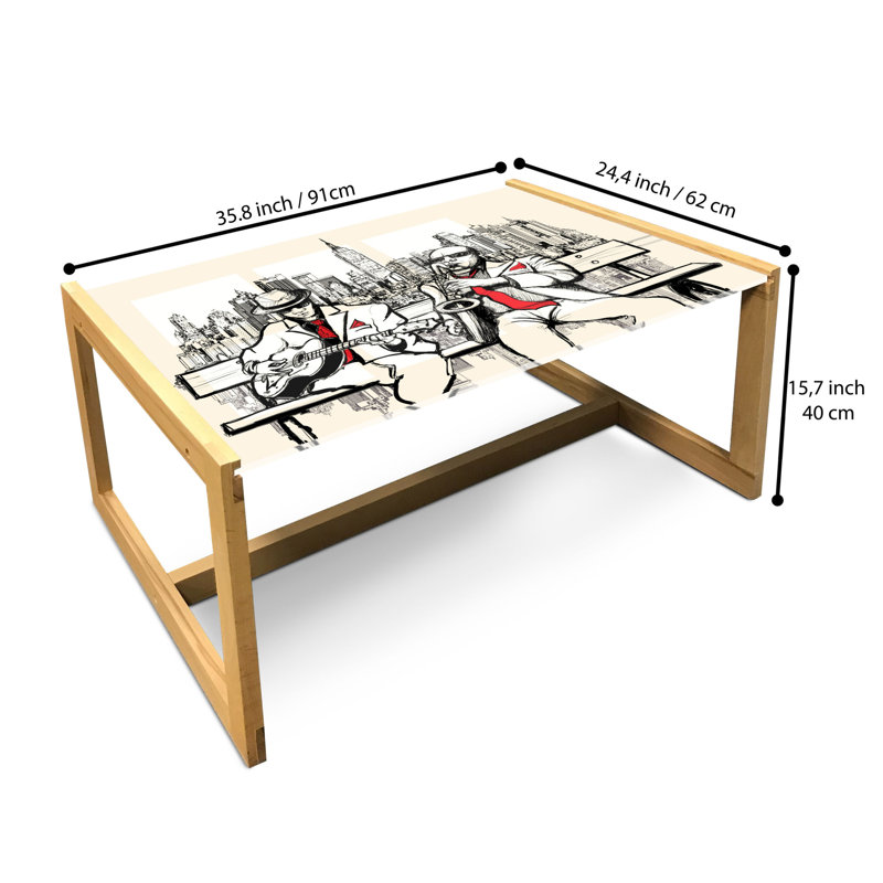Inkmar Sled Coffee Table, 90cm H x 62cm W x 40cm D