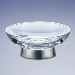 Porte-savon autoportant rond en verre
