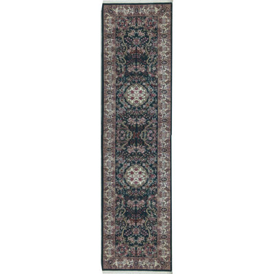 Prince Wool Oriental Area Rug in Dark Green