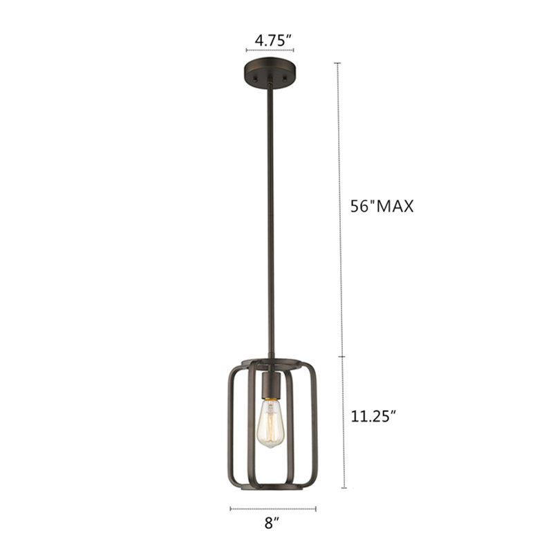 Poitiers 1 - Light Bronze Single Pendant