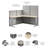 Office In An Hour L-Shaped 1 Person Cubicle with Cable Management-116256926