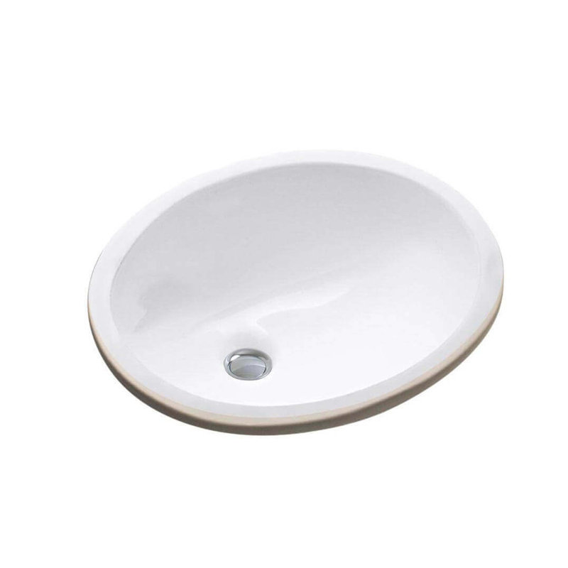 Fine Fixtures Undermount Oval Vessel Bathroom Sink - 15" x 12" - White