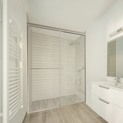 54'' W x 72'' H Shower Door with Clear Tempered Glass