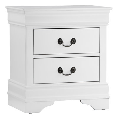 Traditional Design Nightstand 1Pc Antique Drop Handles Drawers Bed Side Table Bedroom Furniture
