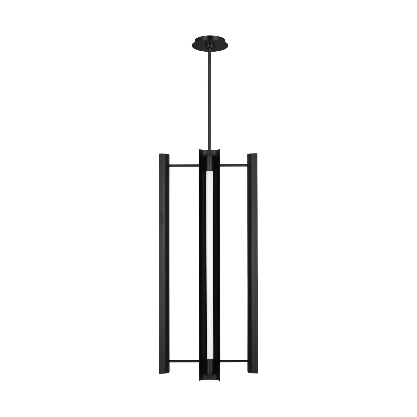 Acrylic Steel Dimmable LED Pendant, Midnight Black, 4, 36" H x 16.13" W x 16.13" D