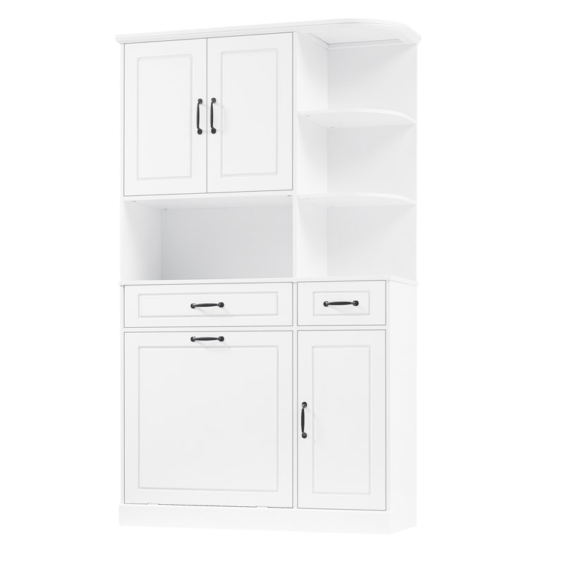 Grande armoire de rangement autoportante avec tiroirs et portes, tablettes réglables, conception à tiroir rabattable, armoire de rangement moderne pour salle de bain, salon ou bureau, armoire en panneau de fibres à densité moyenne