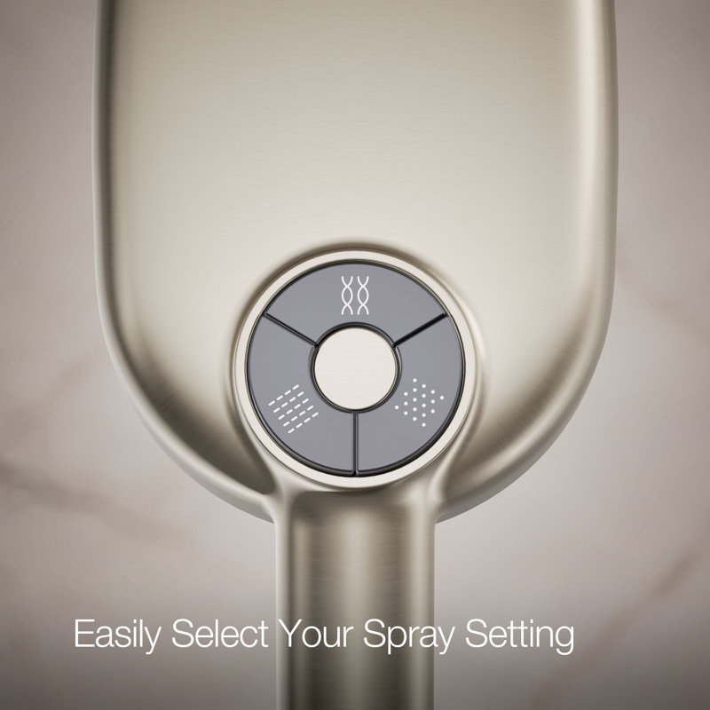 Statement 1.75 GPM Oval Multifunction Handshower With Katalyst Air-Induction Technology, Vibrant Brushed Nickel