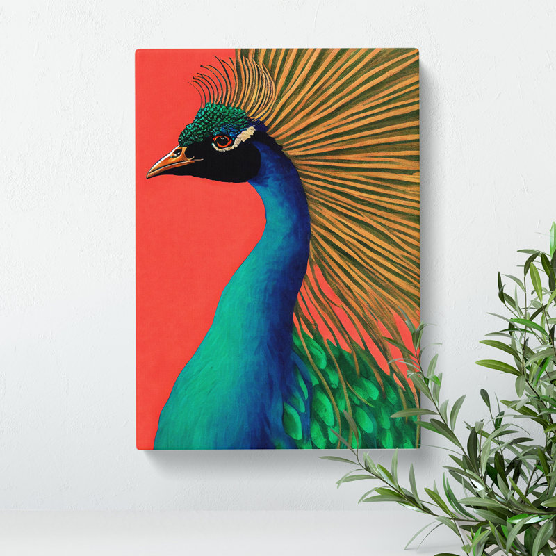 Attractive Peacock - Wrapped Canvas, 50cm H x 35cm W x 3cm D