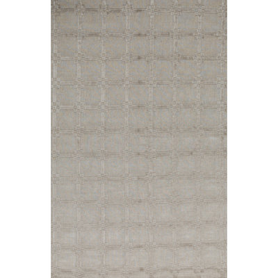 Wool Geometric Area Rug in Beige