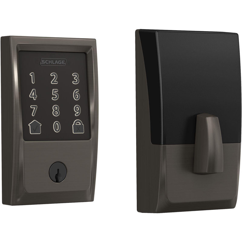 Encode Smart WiFi Deadbolt with Century Trim, Black Stainless, Yes