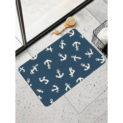 Tapis de bain Nautical Anchor ， 16 x 24 pouces