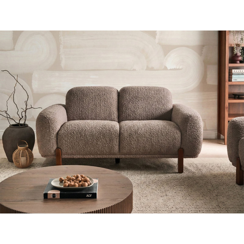 Sofa 2 Seater ODNES Boucle, Taupe
