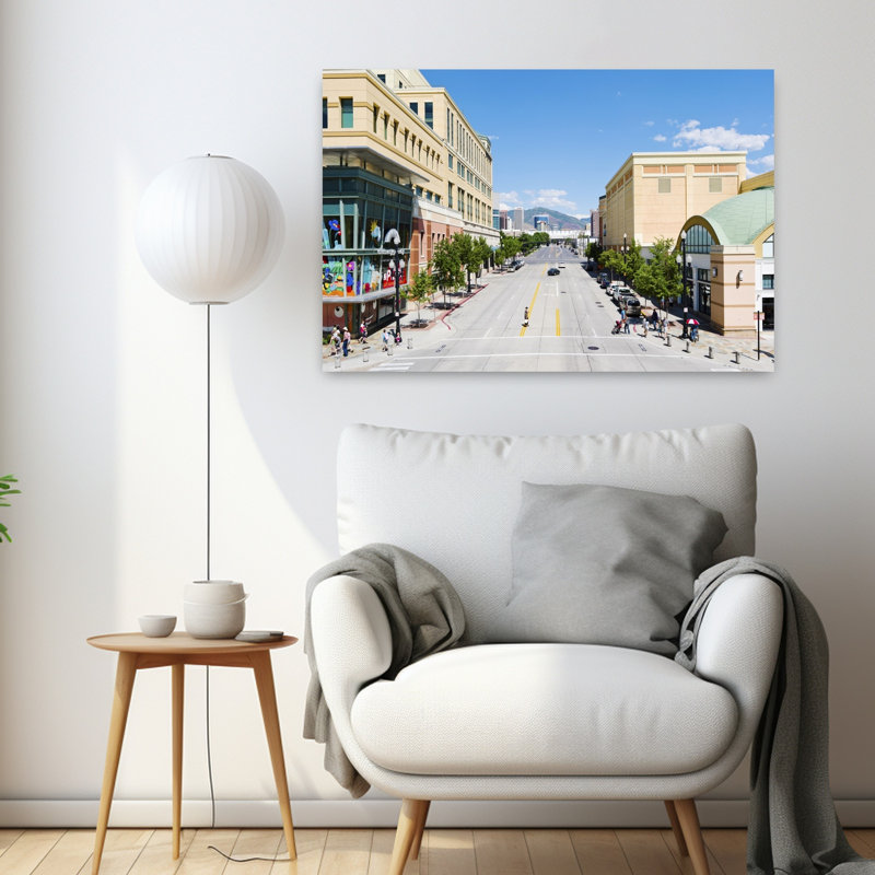 Gateway Shopping Center Downtown Salt Lake City Salt Lake City Utah USA by Scott M. Tansey - Wrapped Canvas Print