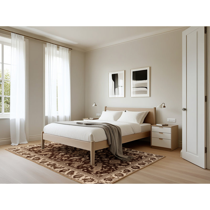 Tapis brun lavable à la machine, Rectangle 5 pi x 7 pi