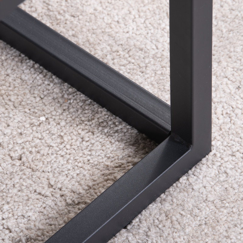 Banc rembourré pour chambre en métal, Brun foncé
