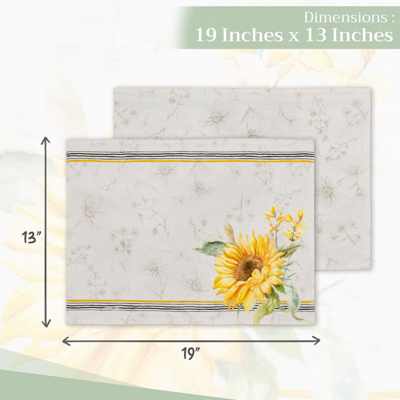 Ensemble de 4 napperons 100 % coton Maison d'Hermine Candice - 33 x 48 cm