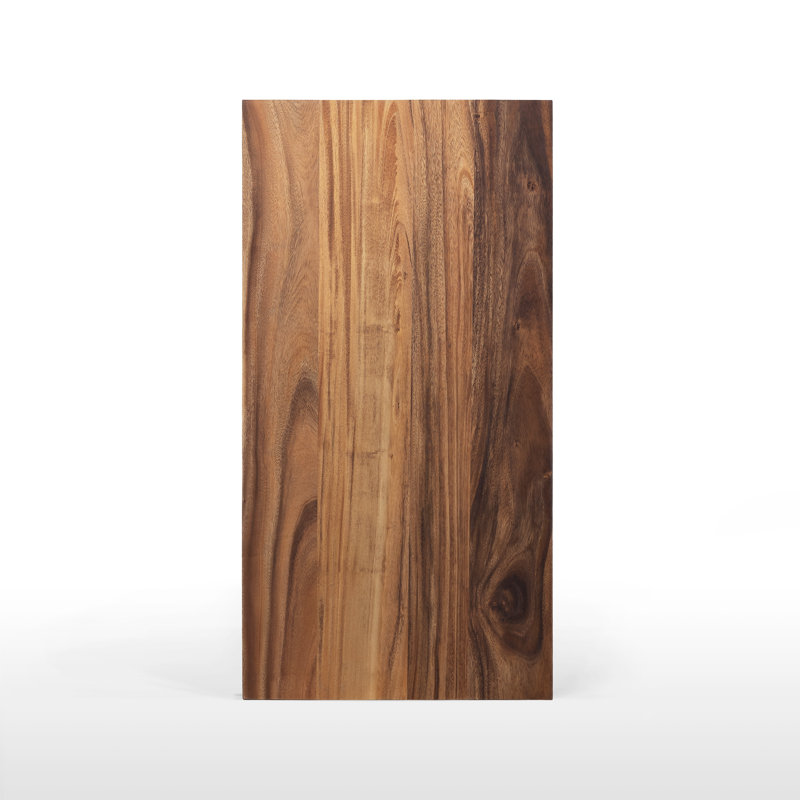 Comptoir en bois massif Saman Natural Edge, 1.5" H x 60" L x 25" W, Finition naturelle - Bord droit