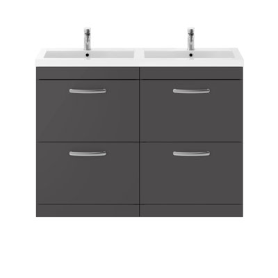 Athena 1205mm Double Bathroom Vanity with Integrated Polymarble Basin