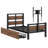 Metal Twin Platform Bed with Two Storage Drawers and Rotatable TV Stand-93308827