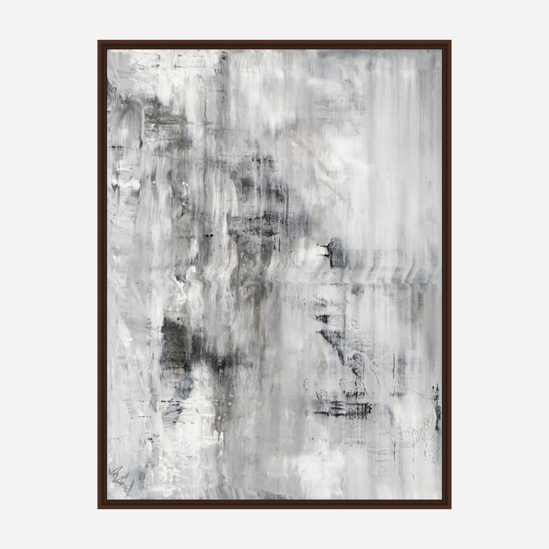 Abstract Print by John Beard, 48" H x 36" W x 1.5" D, Brown Framed Canvas