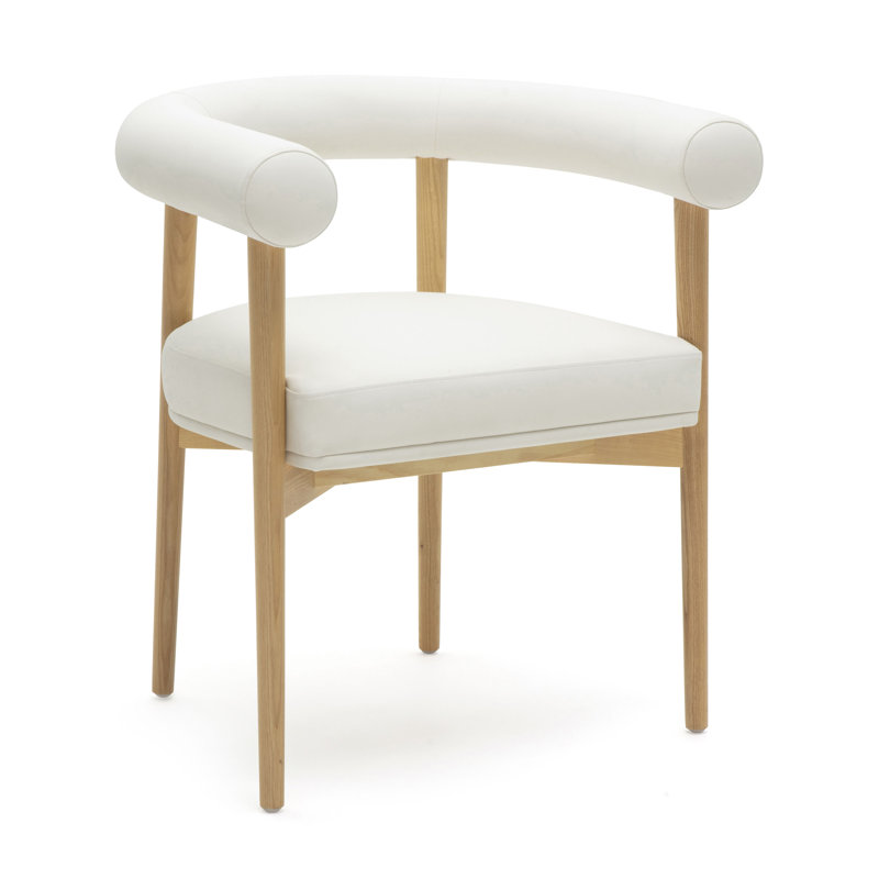 Chaise en cuir Spara, Naturel, Blanc