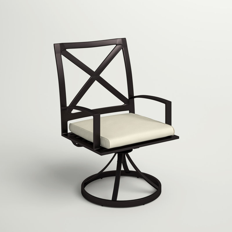 Chaise de terrasse avec coussin Mulcahey, Toile lin Sunbrella®