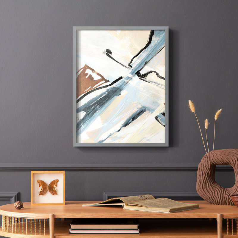 «Dancing Wind Revisit I», reproduction encadrée - bois massif, Gris, H 10 po x l 8 po