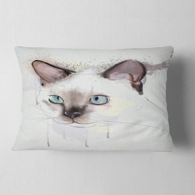 Coussin lombaire en aquarelle à main animal jolie
