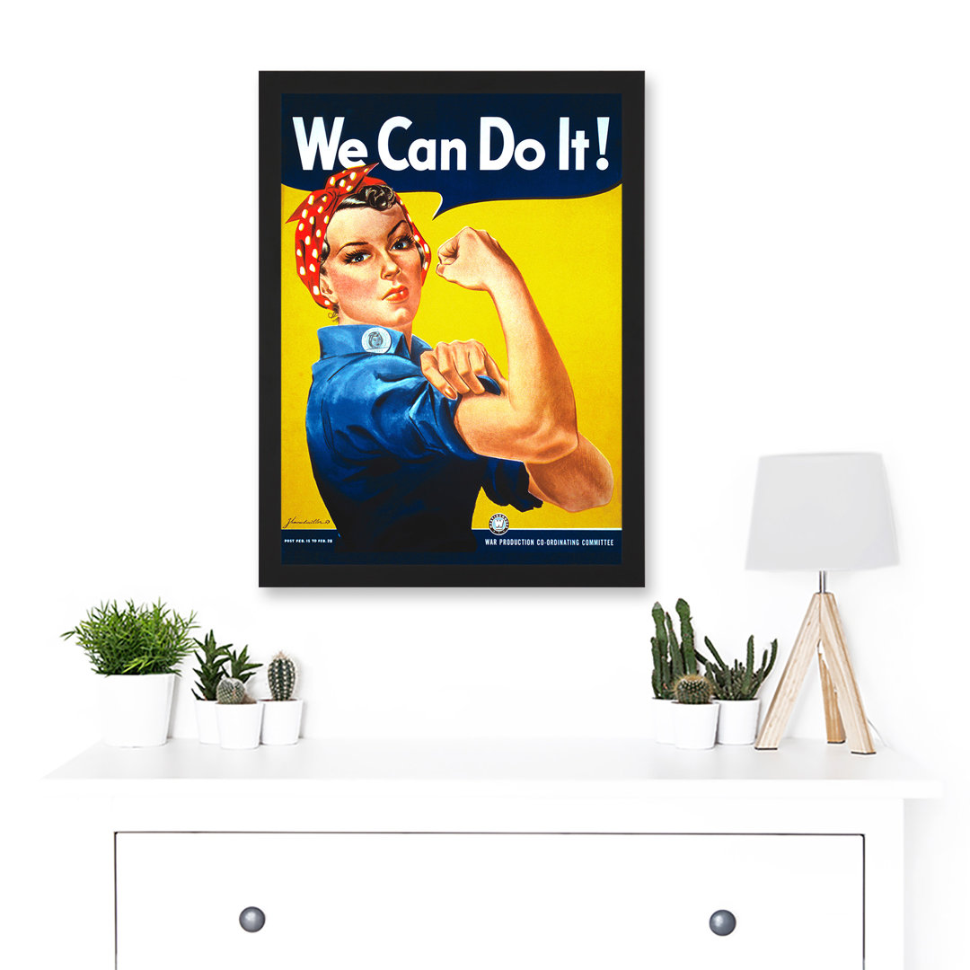 War Advert Rosie Riveter WW2 We Can Do It Women USA - Single Picture Frame Art Prints