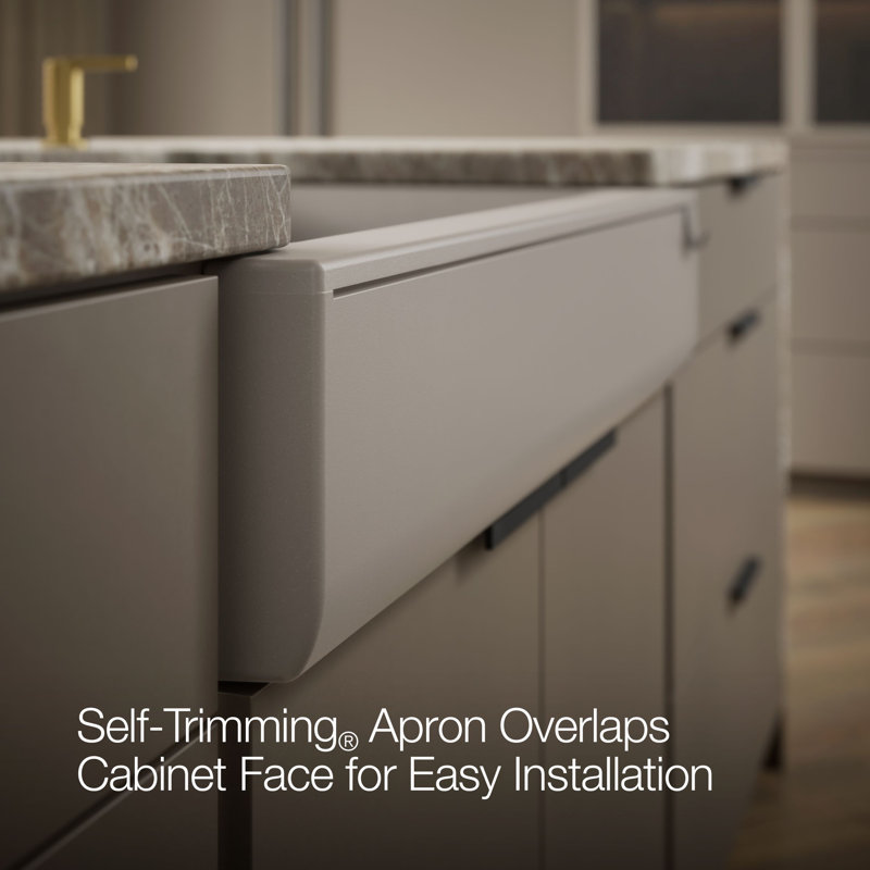 Cairn Undermount Single-Bowl Farmhouse Kitchen Sink, Matte Taupe